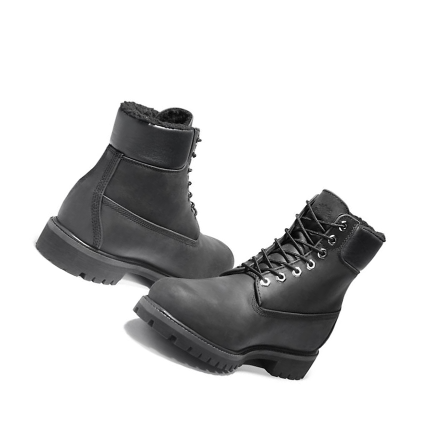 Men's Timberland Premium Warm-lined Original 6-inch Boots Black | IMV-981536