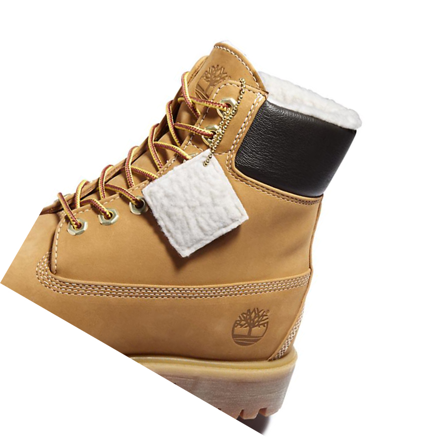 Men's Timberland Premium Warm-lined Original 6-inch Boots Yellow | KUH-193682