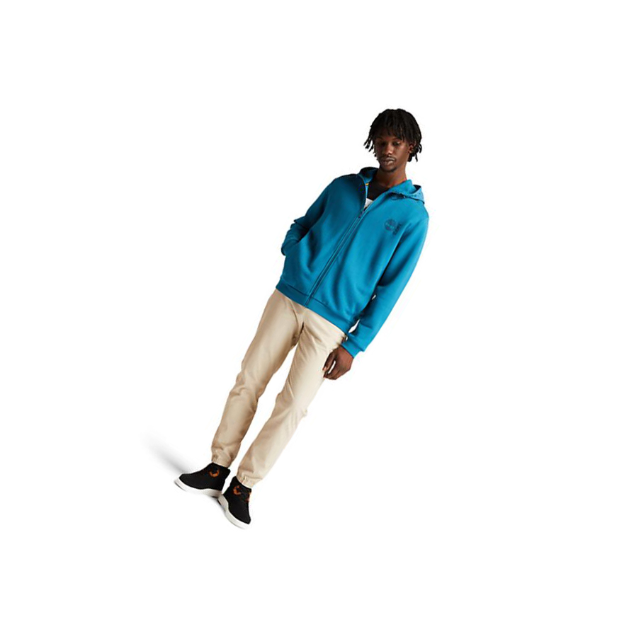 Men's Timberland Re-Comfort EK+ Zip Hoodie Teal | DLF-718903