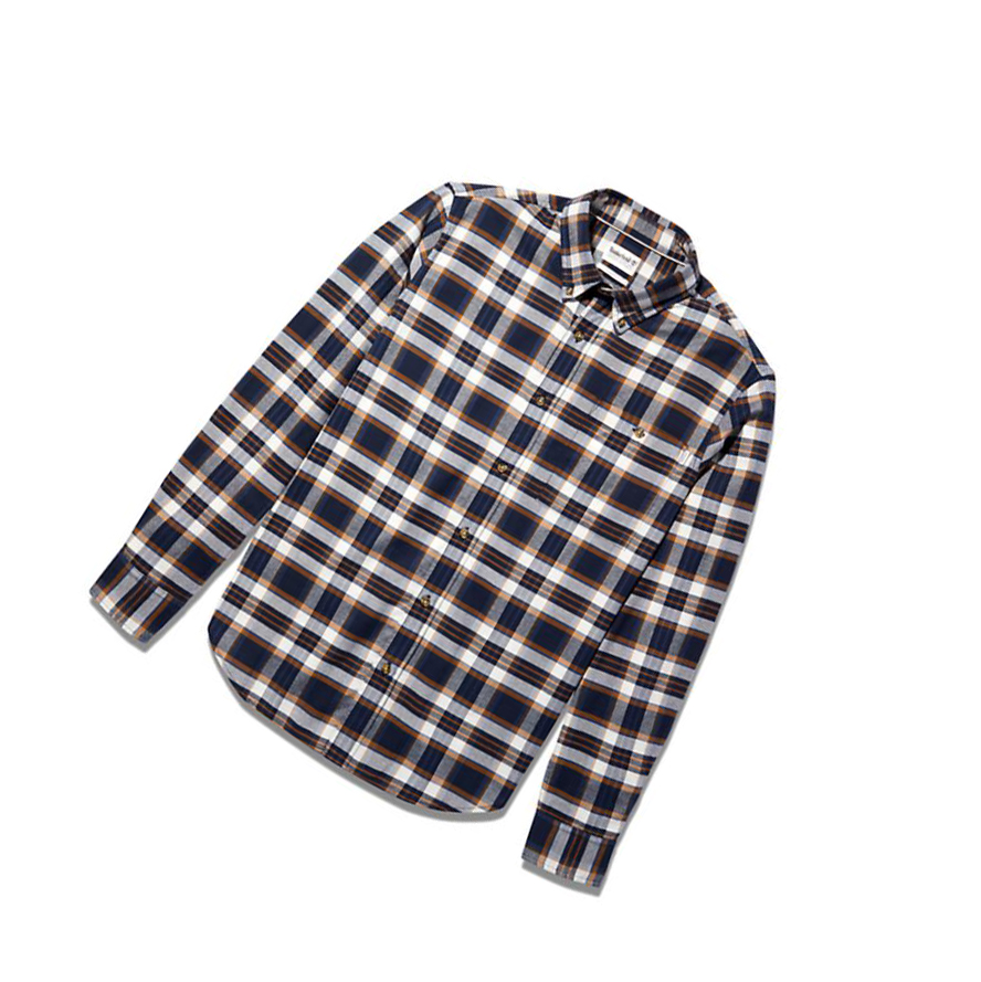 Men's Timberland SolucellAir™ Tartan Shirts Navy | JTQ-052689