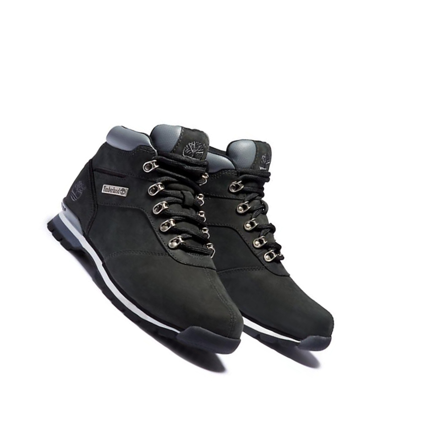 Men's Timberland Splitrock Nubuck Mid Hiker Hiking Boots Black | IGS-769038