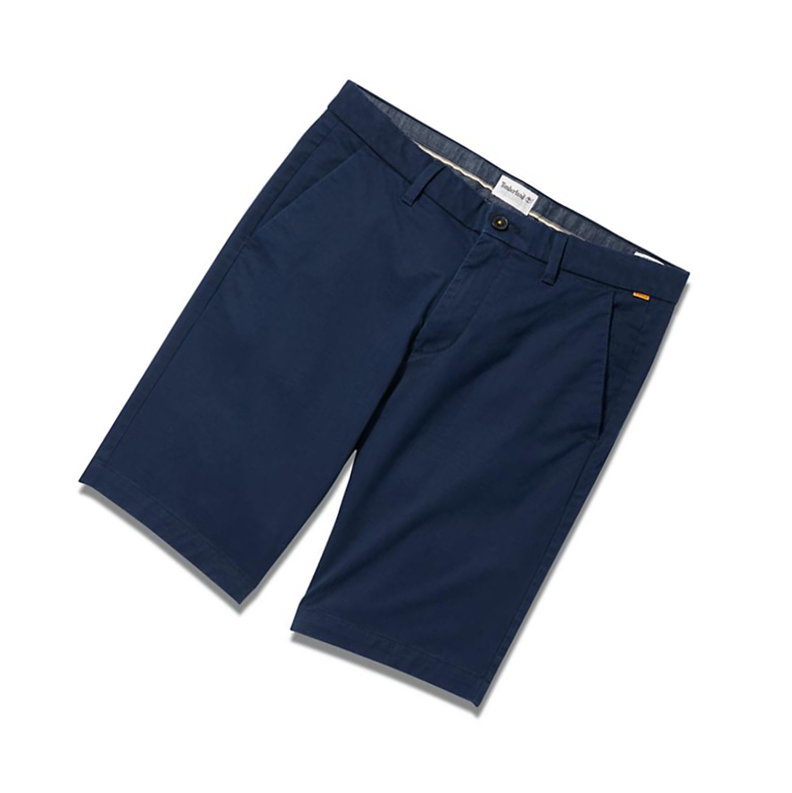 Men's Timberland Squam Lake Stretch Chino Shorts Navy | JMU-069327