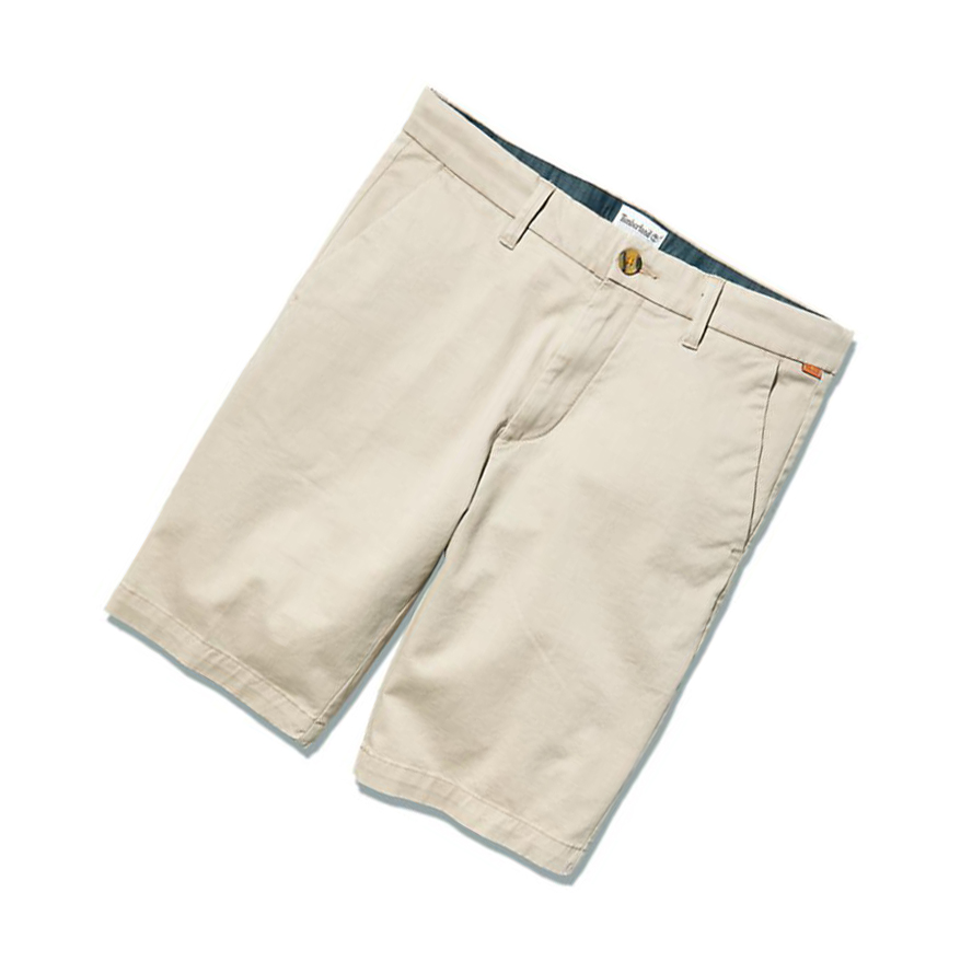 Men's Timberland Squam Lake Stretch Chino Shorts Beige | LPB-724351