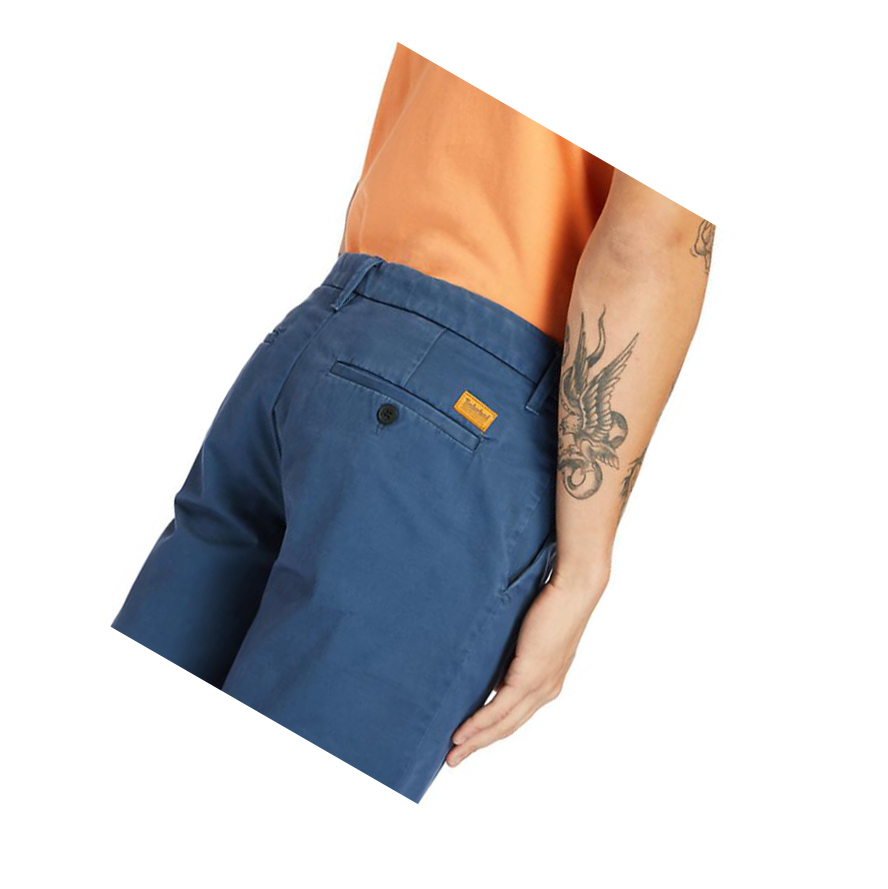 Men's Timberland Squam Lake Stretch Chino Shorts Dark Blue | XRM-690214