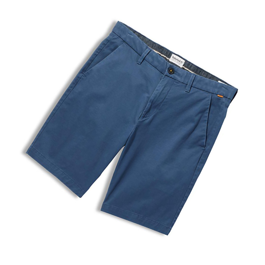 Men's Timberland Squam Lake Stretch Chino Shorts Dark Blue | XRM-690214