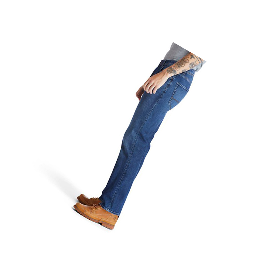 Men's Timberland Squam Lake Stretch Jeans Blue | CLG-248136