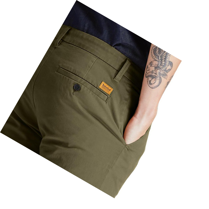 Men's Timberland Squam Lake Twill Chino Pants Green | ECO-514976