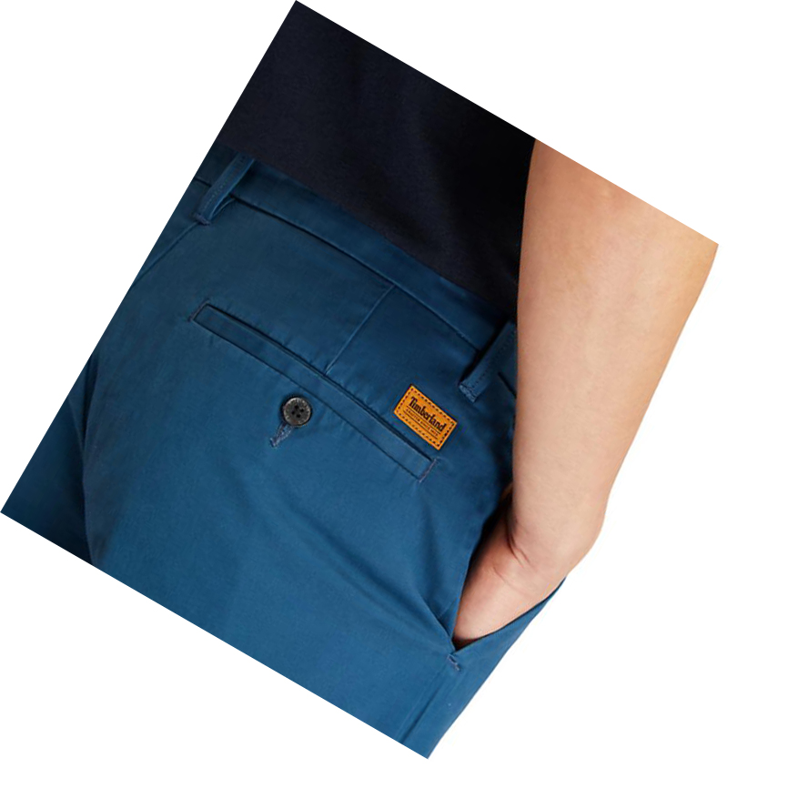 Men's Timberland Squam Lake Twill Chino Pants Blue | OBL-845079