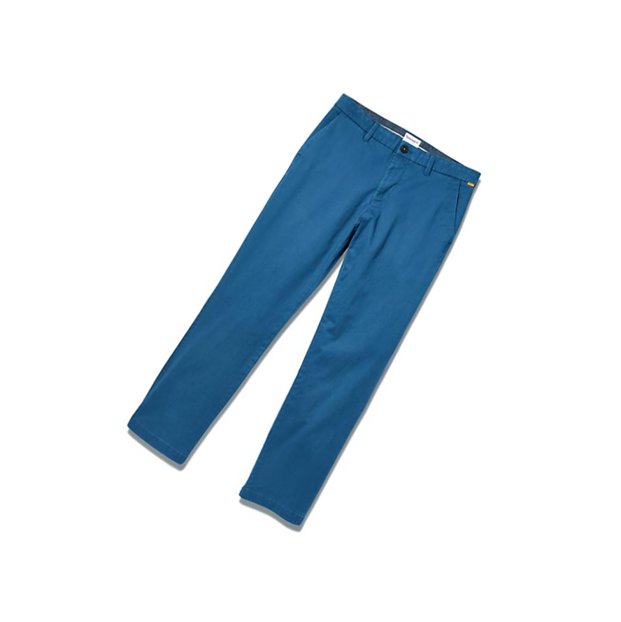 Men's Timberland Squam Lake Twill Chino Pants Blue | OBL-845079