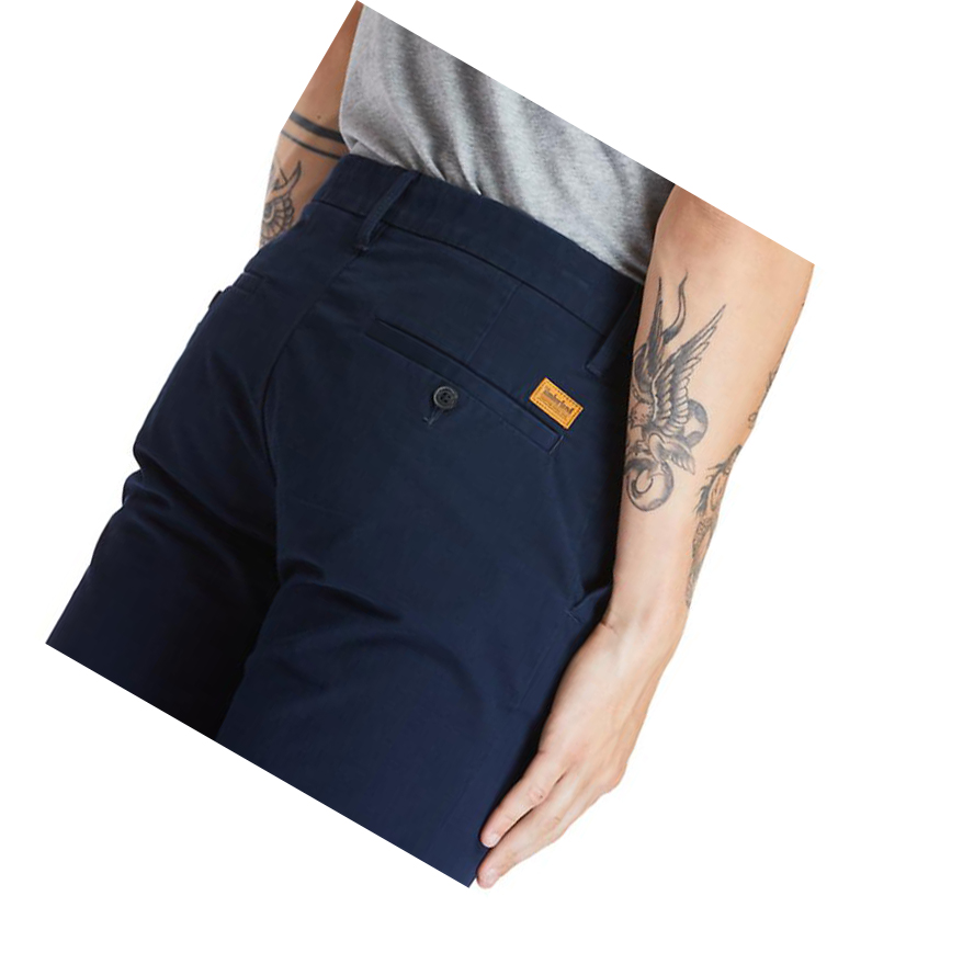 Men's Timberland Squam Lake Twill Chino Pants Navy | OZF-240178