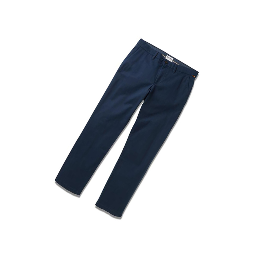 Men's Timberland Squam Lake Twill Chino Pants Navy | OZF-240178