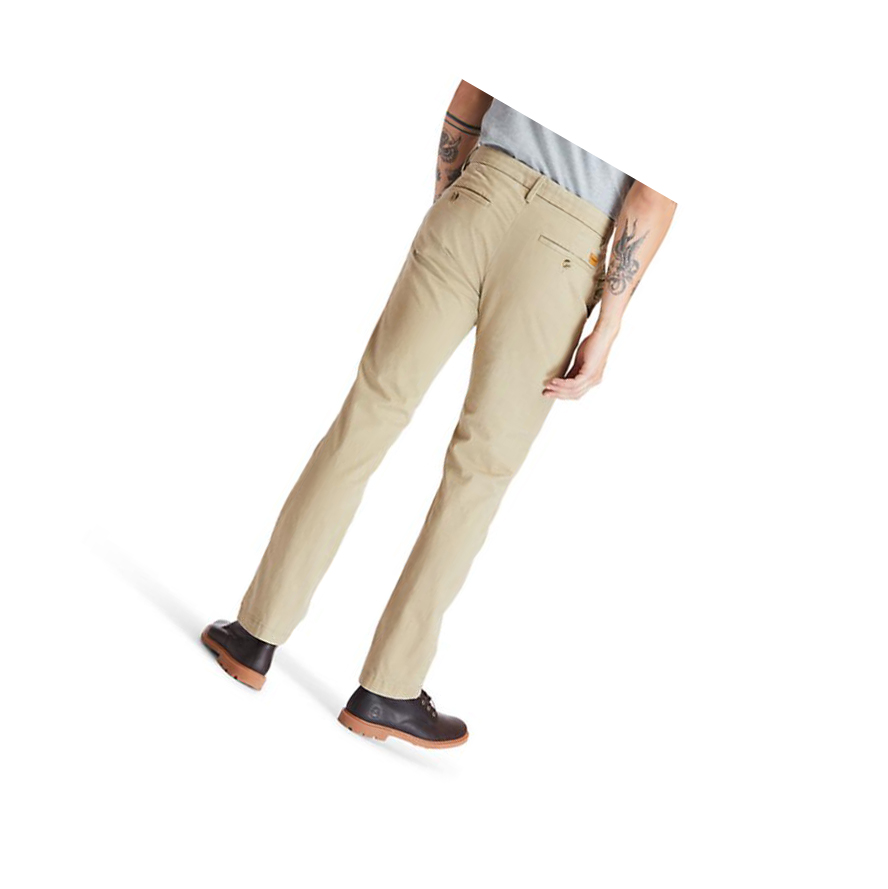 Men's Timberland Squam Lake Twill Chino Pants Khaki | POK-768904