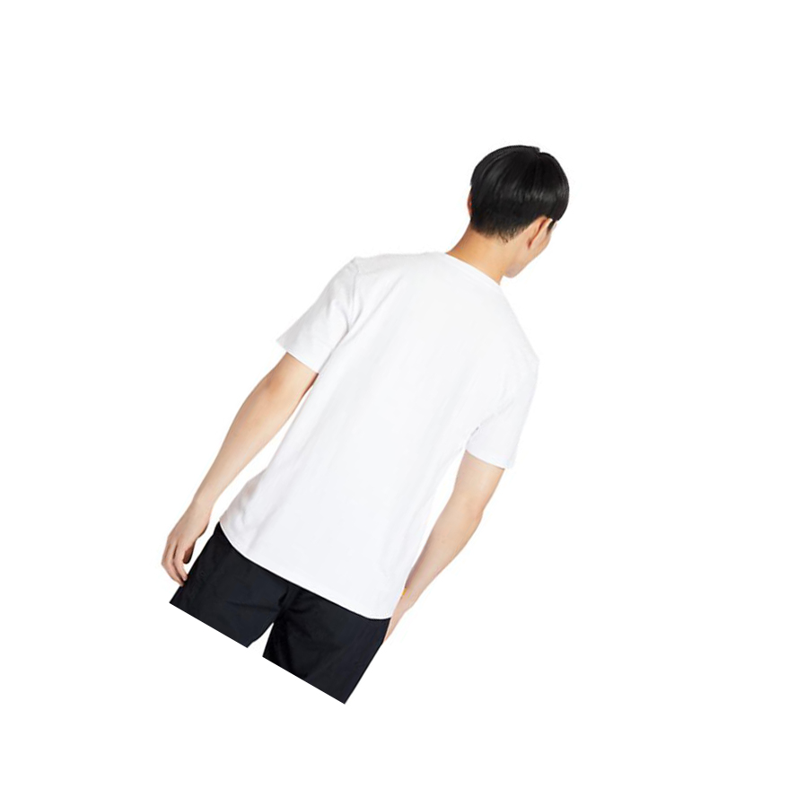 Men's Timberland Stack Logo T Shirts White | NZO-179256