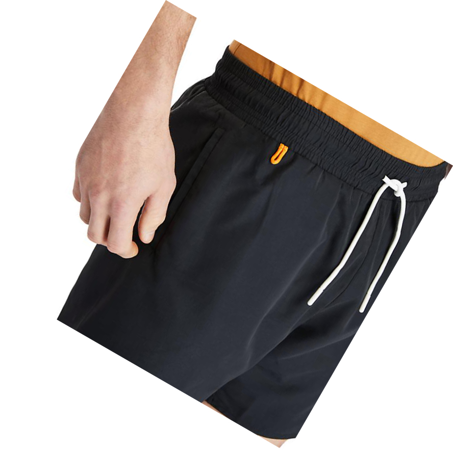 Men's Timberland Sunapee Lake Solid-colour Swim Shorts Black | HOF-498365