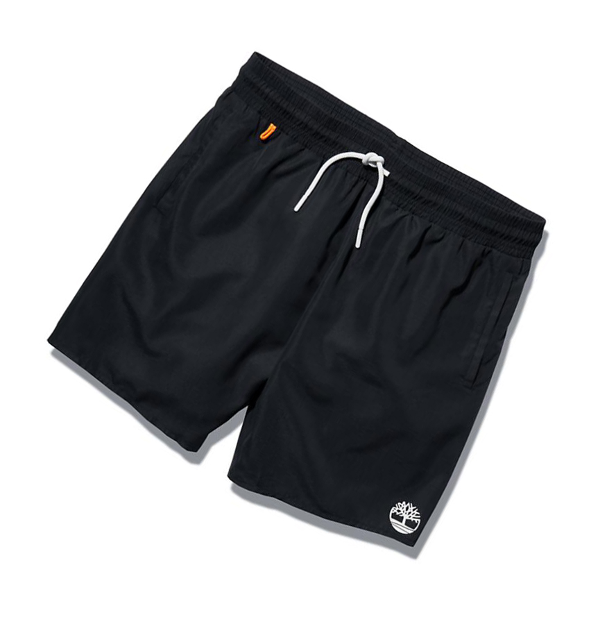 Men's Timberland Sunapee Lake Solid-colour Swim Shorts Black | HOF-498365