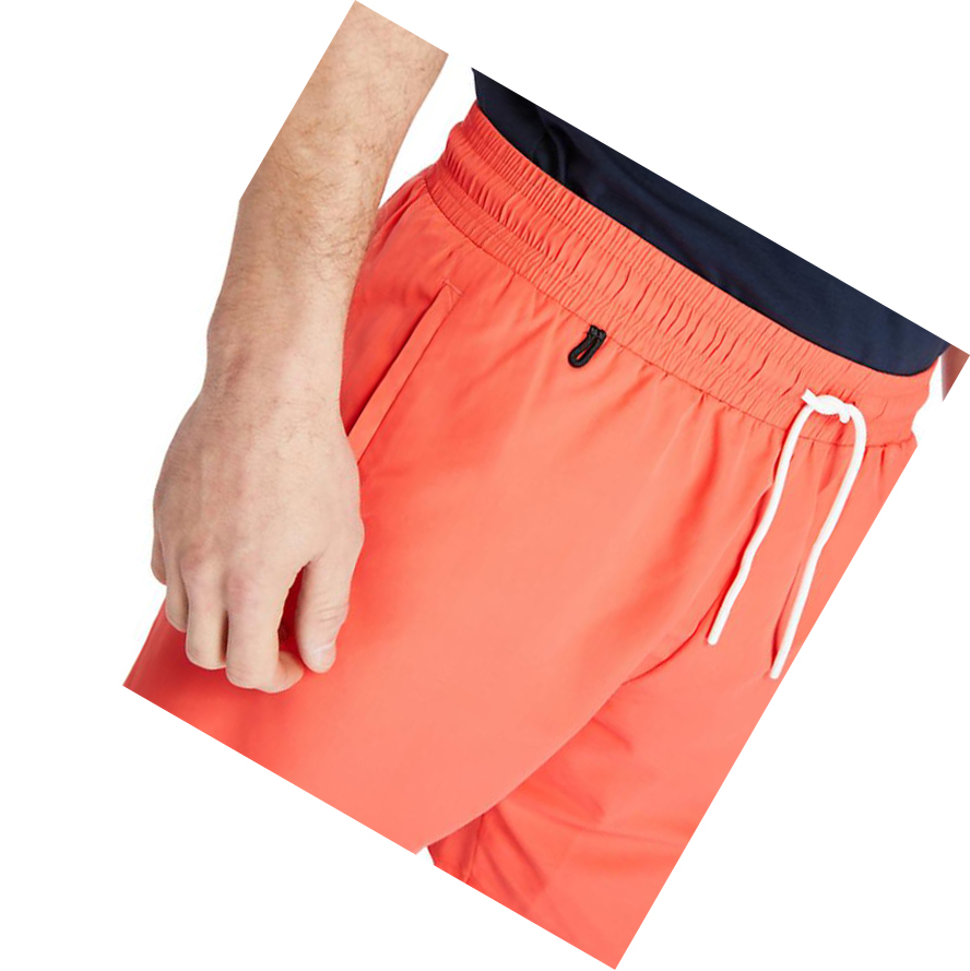 Men's Timberland Sunapee Lake Solid-colour Swim Shorts Red | OPI-804751