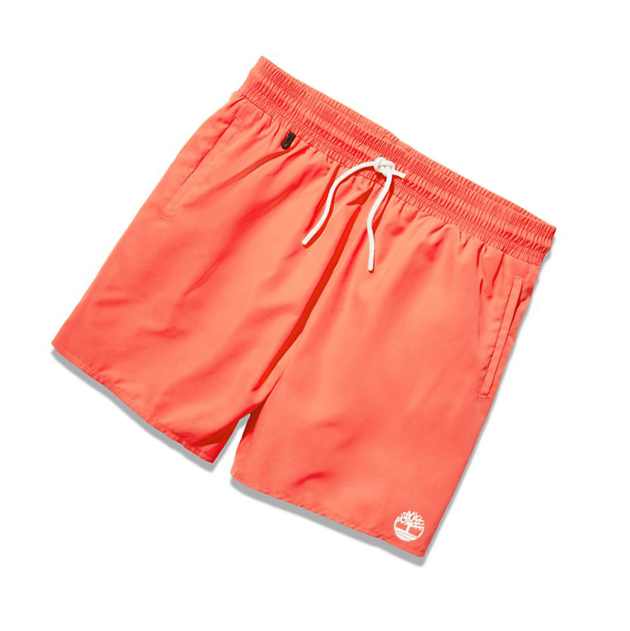 Men's Timberland Sunapee Lake Solid-colour Swim Shorts Red | OPI-804751