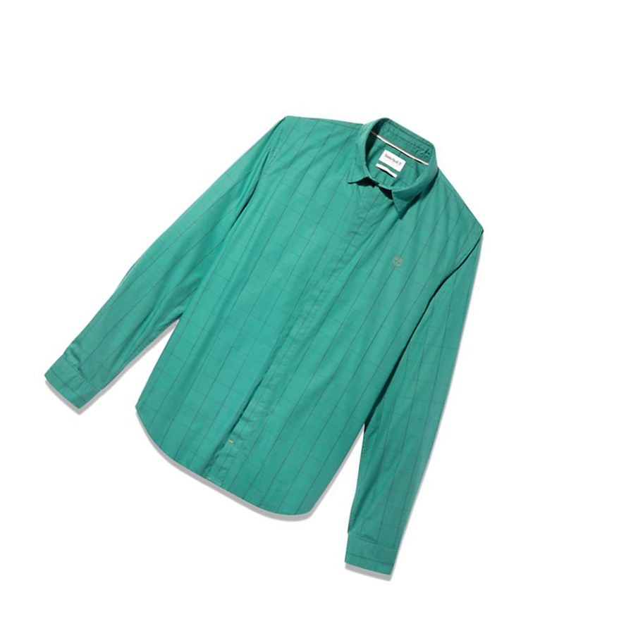 Men's Timberland Tencel™ Checked Shirts Green | IXU-793816