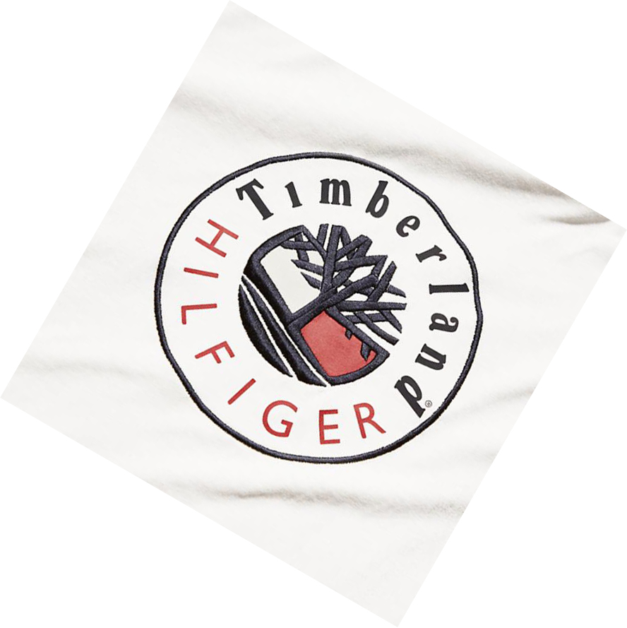 Men's Timberland Tommy Hilfiger x Timberland® Re-imagined Logo T Shirts White | EQP-280417