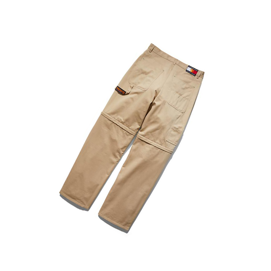 Men's Timberland Tommy Hilfiger x Timberland® Re-Mixed Zip-off Carpenter Pants Beige | PWY-783596