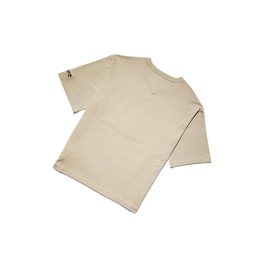 Men's Timberland Tommy Hilfiger x Timberland® Re-imagined Logo T Shirts Beige | VEY-235680