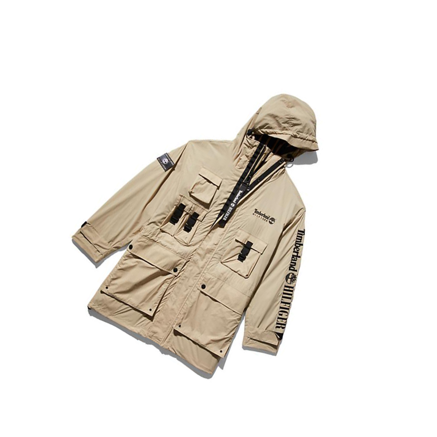 Men\'s Timberland Tommy Hilfiger x Timberland® Re-imagined Reversible Cargo Parka Jackets Beige | XPU-874693