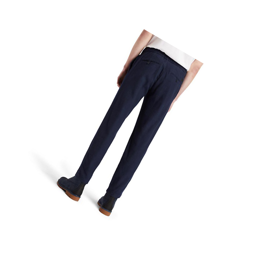 Men's Timberland Warm-feel Cotton Sweatpants Navy | KFL-540873