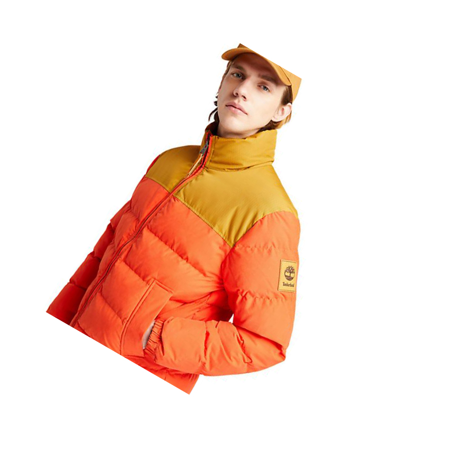 Men's Timberland Welch Mountain Puffer Quilted-Hybrid Jackets Orange | SNI-735204