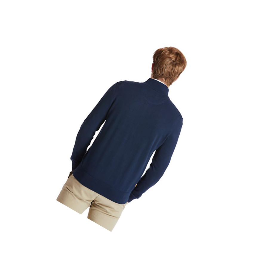 Men's Timberland Williams River Full-Zip Sweater Navy | VYE-975160