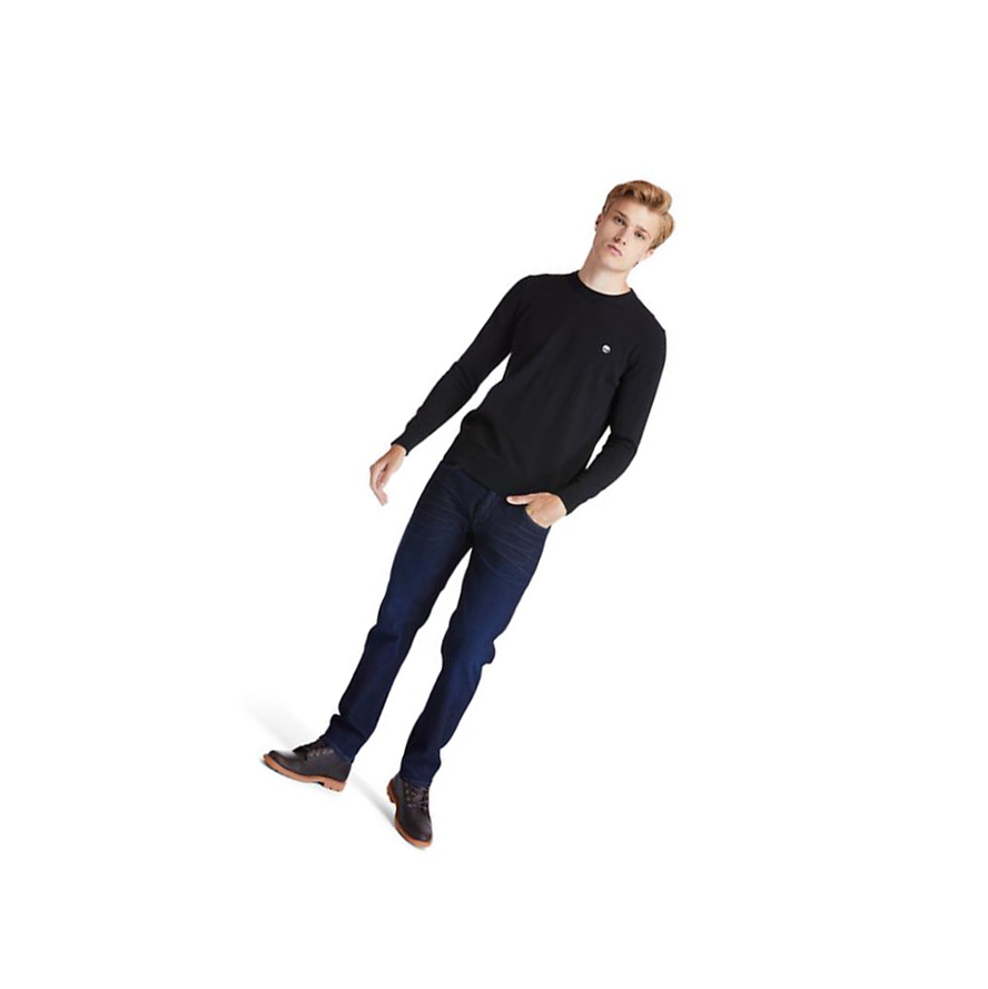 Men's Timberland Williams River Organic Cotton Sweater Black | JLM-105879