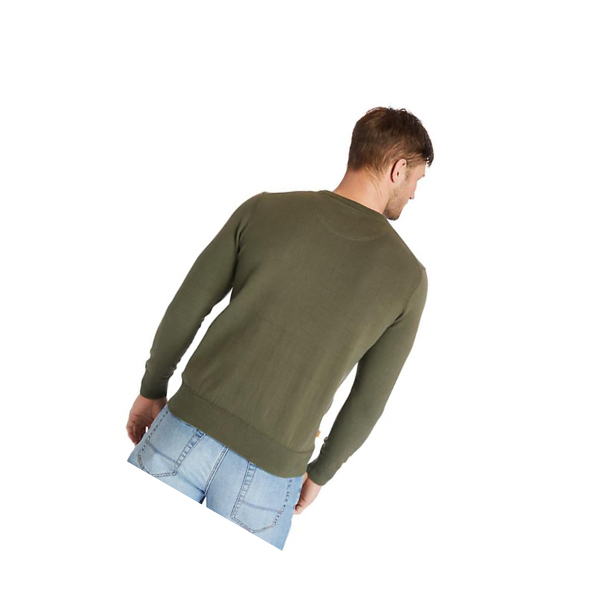 Men's Timberland Williams River Organic Cotton Sweater Dark Green | LEX-793180