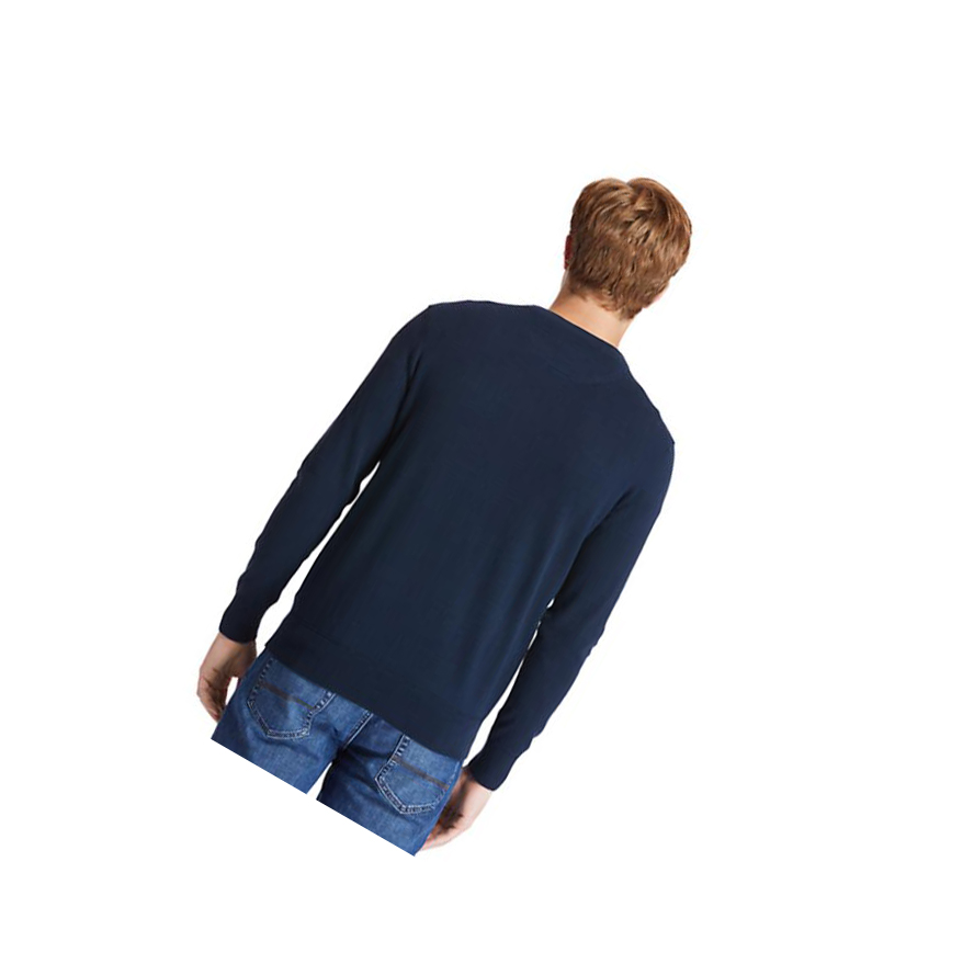 Men's Timberland Williams River Organic Cotton Sweater Navy | NKB-297803