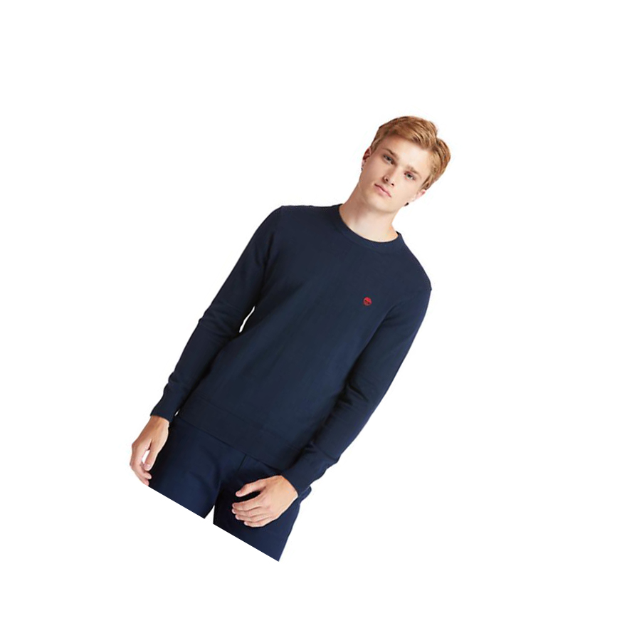 Men's Timberland Williams River Organic Cotton Sweater Navy | NKB-297803