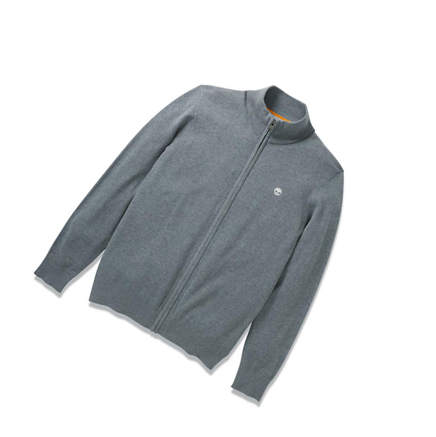 Men's Timberland Williams River Organic Cotton Zip Sweater Dark Grey | QAU-158073