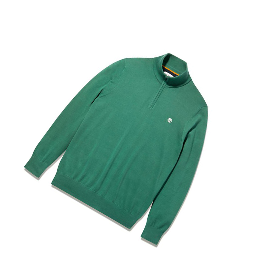 Men's Timberland Williams River Zip-neck Sweater Green | TEA-238167