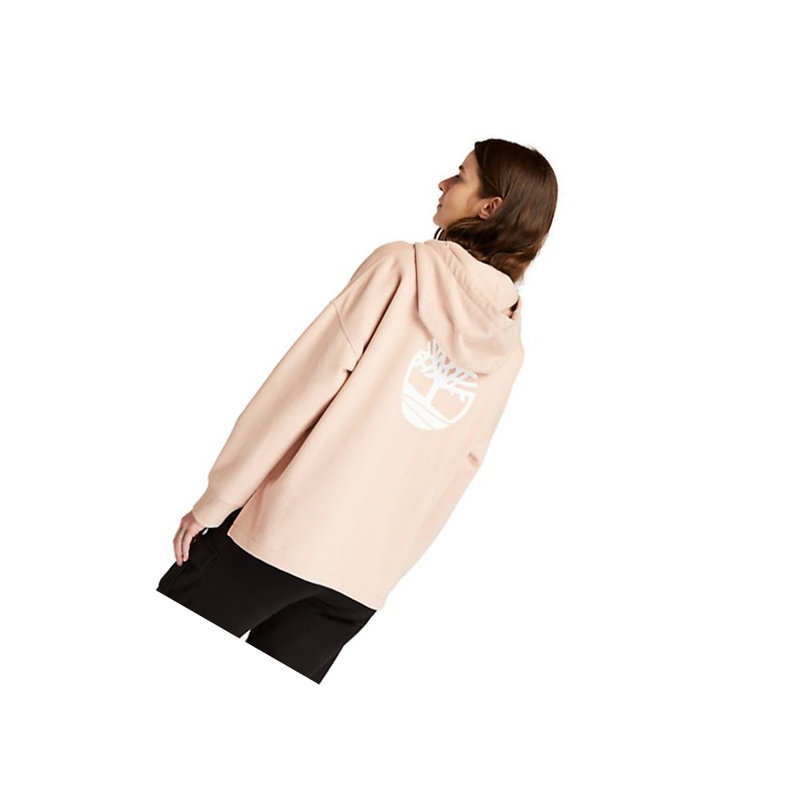 Women's Timberland Back Graphic Hoodie Light Pink | KFP-746510