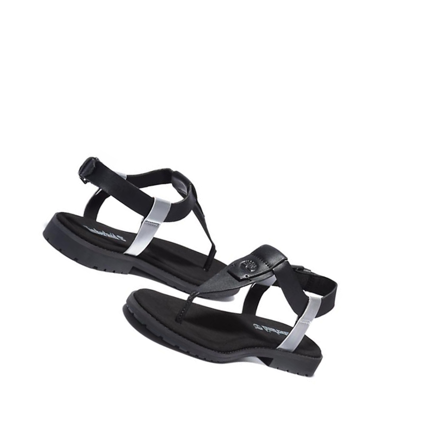 Women's Timberland Chicago Riverside Thong Sandals Black | SLU-731904