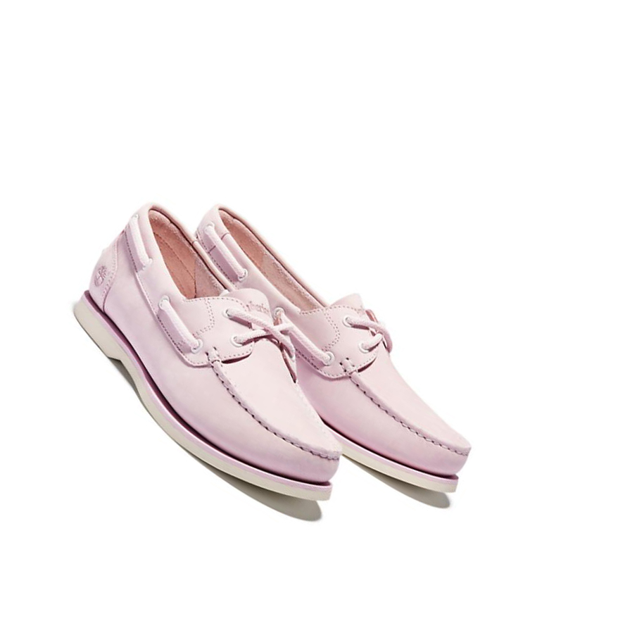 Women's Timberland Classic Boat Shoes Pink | FTS-739185