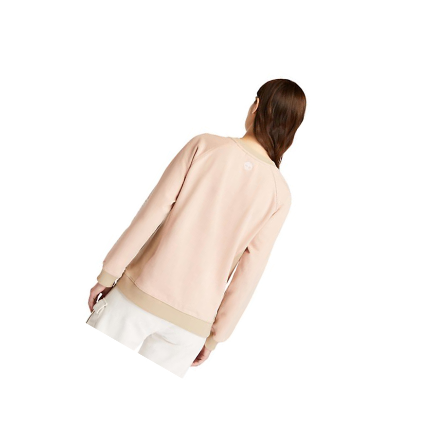 Women's Timberland Crewneck Sweatshirt Light Pink | QUM-945187