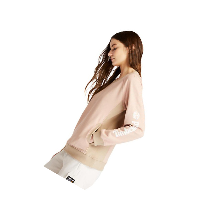 Women's Timberland Crewneck Sweatshirt Light Pink | QUM-945187