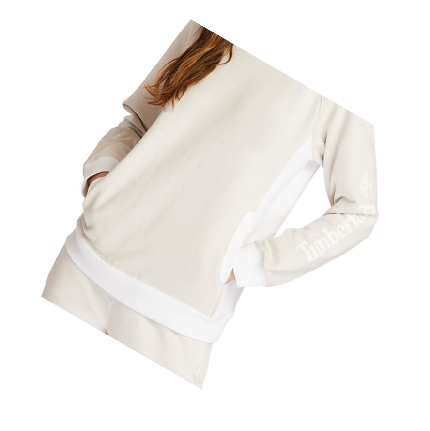 Women's Timberland Crewneck Sweatshirt White | BLO-739645