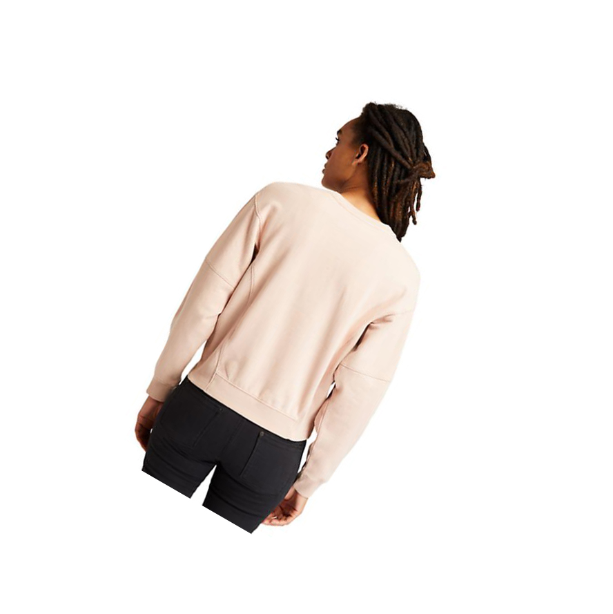 Women's Timberland Cropped Cargo Sweatshirt Light Pink | EZC-647053