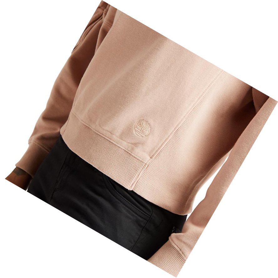 Women's Timberland Cropped Cargo Sweatshirt Light Pink | EZC-647053