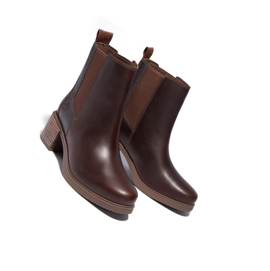 Women's Timberland Dalston Vibe Chelsea Boots Dark Brown | ZIX-703621