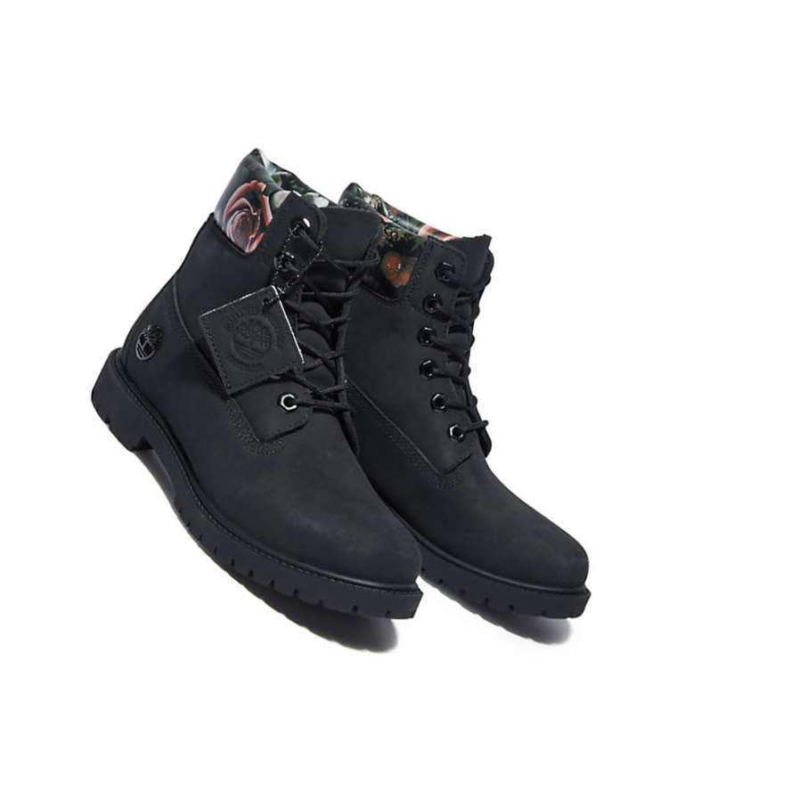 Women's Timberland Heritage Original 6-inch Boots Black | CQO-341590