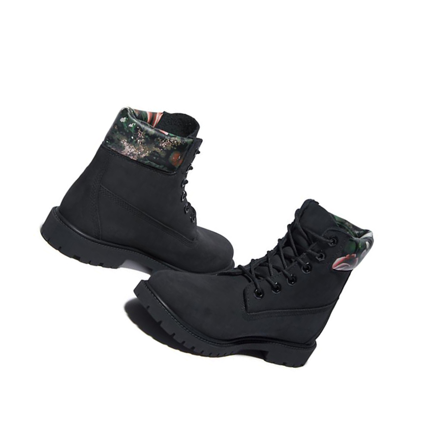 Women's Timberland Heritage Original 6-inch Boots Black | CQO-341590