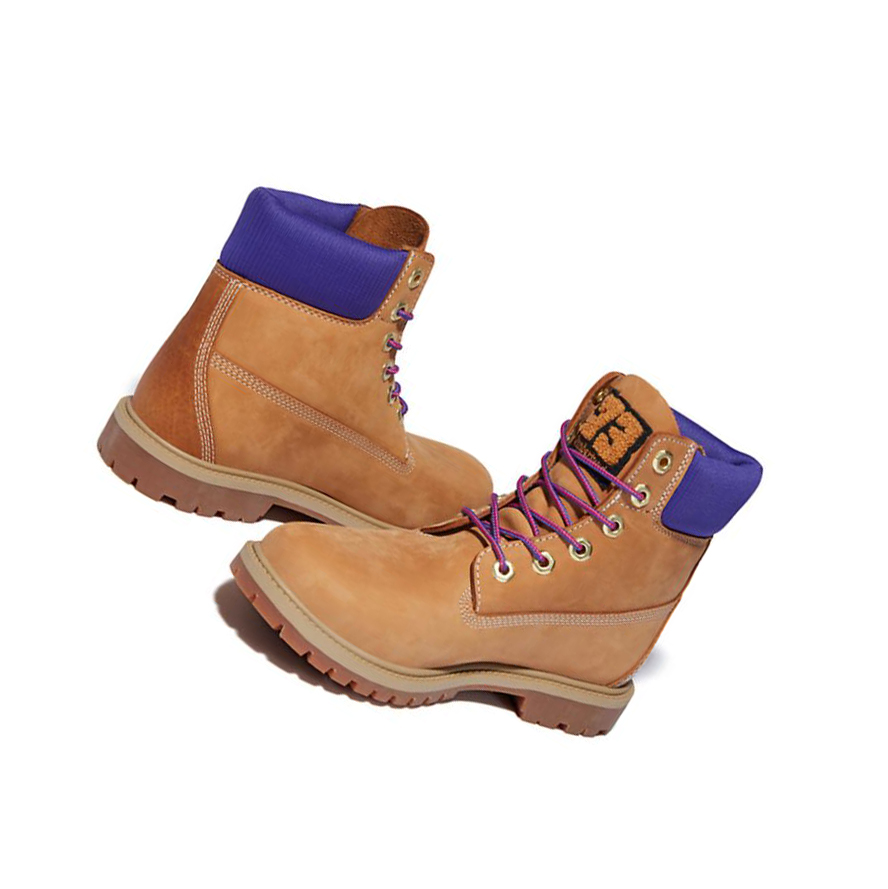 Women's Timberland Heritage Original 6-inch Boots Yellow Purple | ILQ-371802