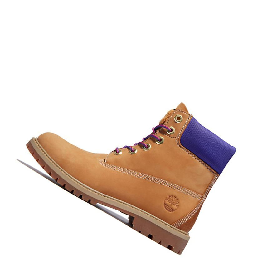 Women's Timberland Heritage Original 6-inch Boots Yellow Purple | ILQ-371802