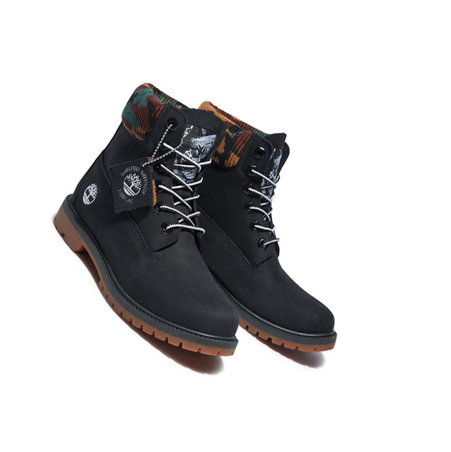 Women's Timberland Heritage Original 6-inch Boots Black | ZNX-628914