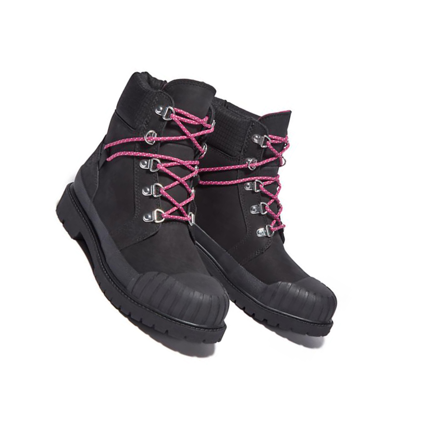 Women's Timberland Heritage Rubber-toe Winter Boots Black | PMS-409816